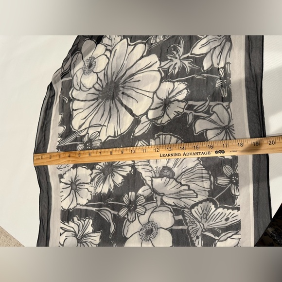 Brighton Black and White Silk Scarf - Picture 5 of 5